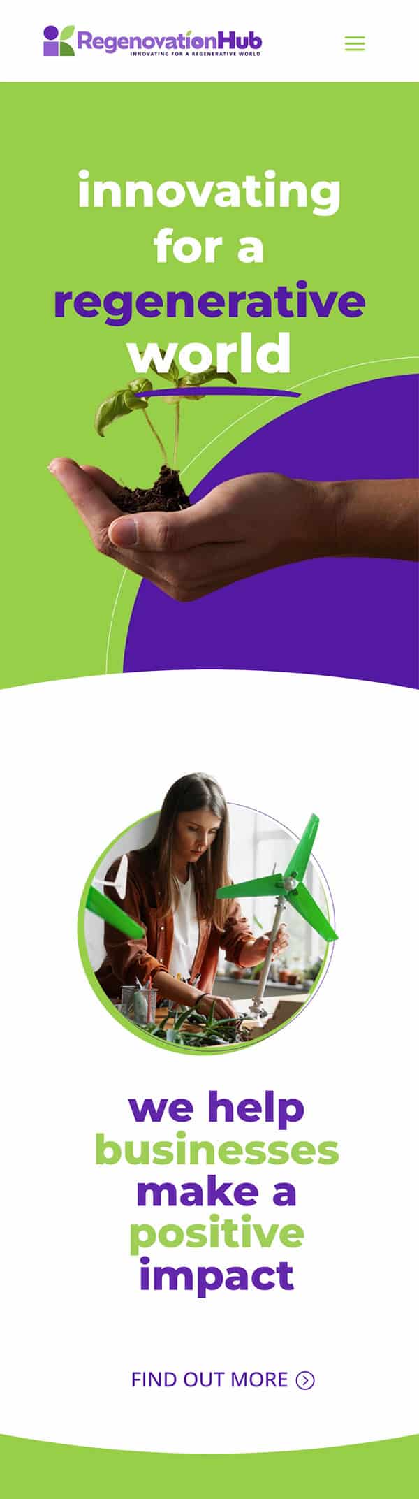 Regenovation Hub website on mobile