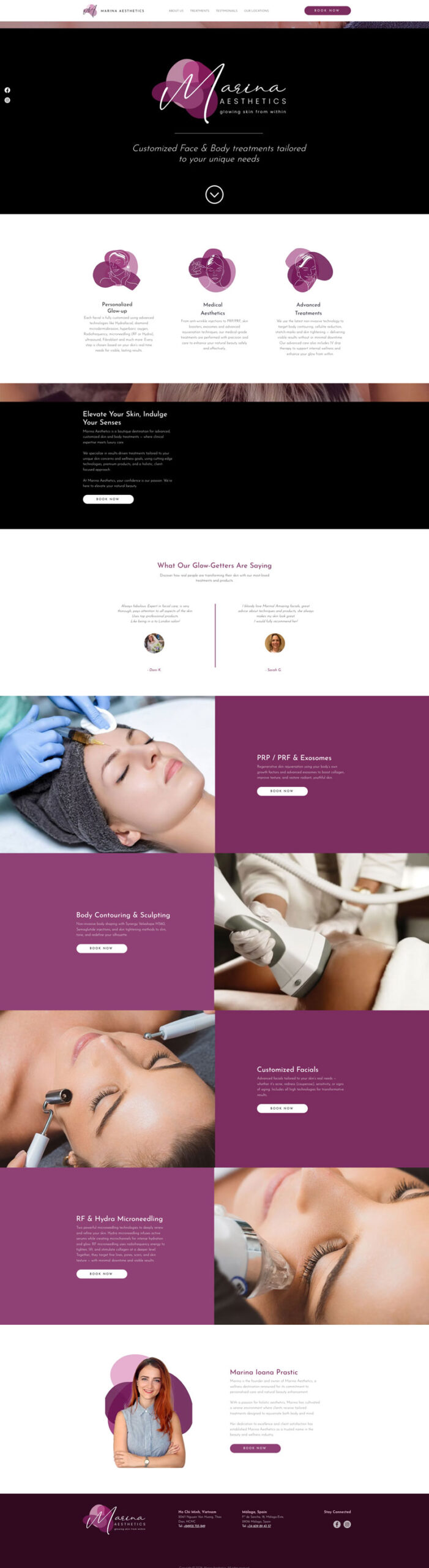Aesthetics by Marina website