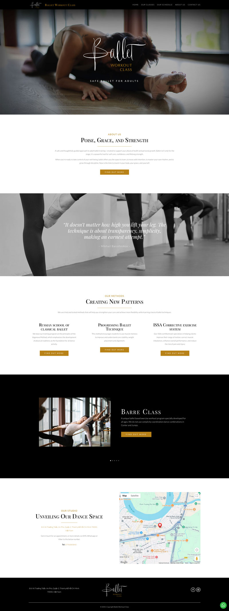 Ballet Workout Class website