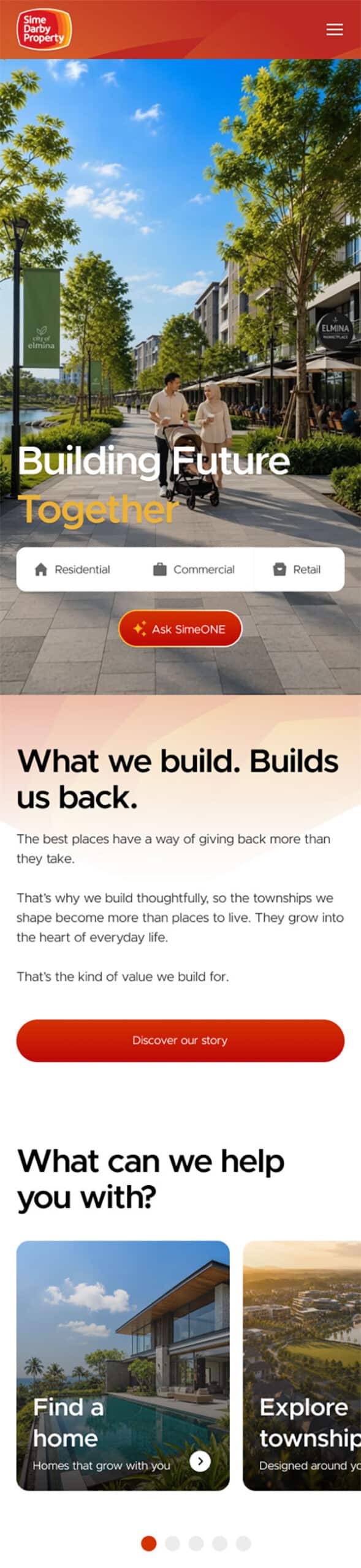 Sime Darby Properties website on mobile