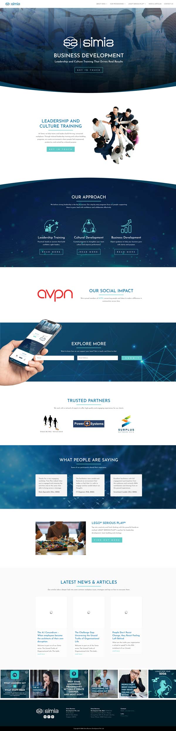 Simia Business Development website