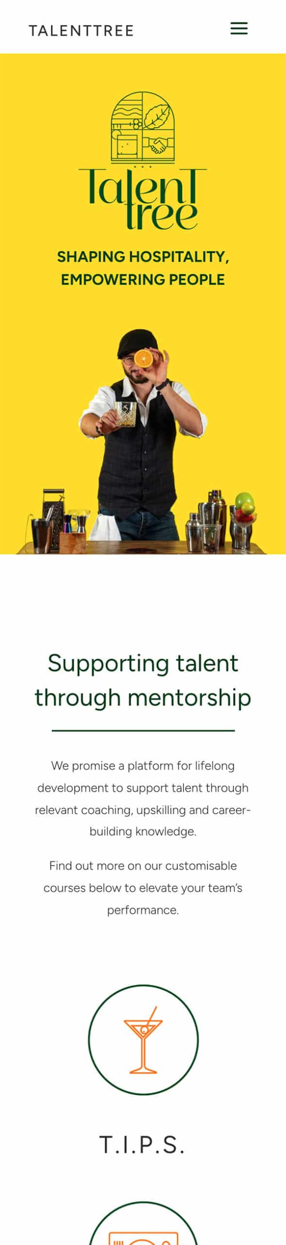 Talent Tree website on mobile