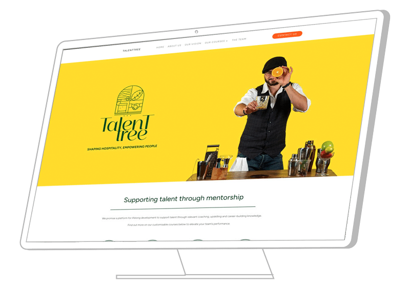 Talent Tree website shown on a monitor