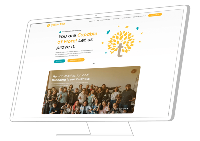 Yellowtree website shown on a monitor