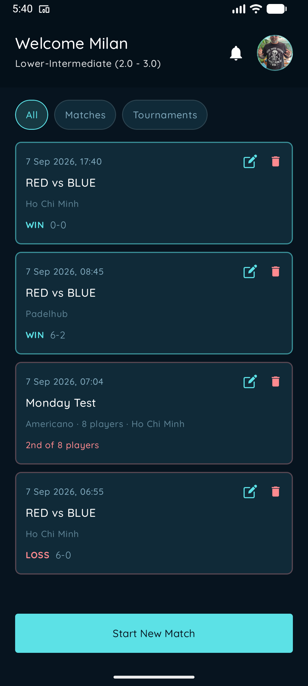 PointSyn matches list