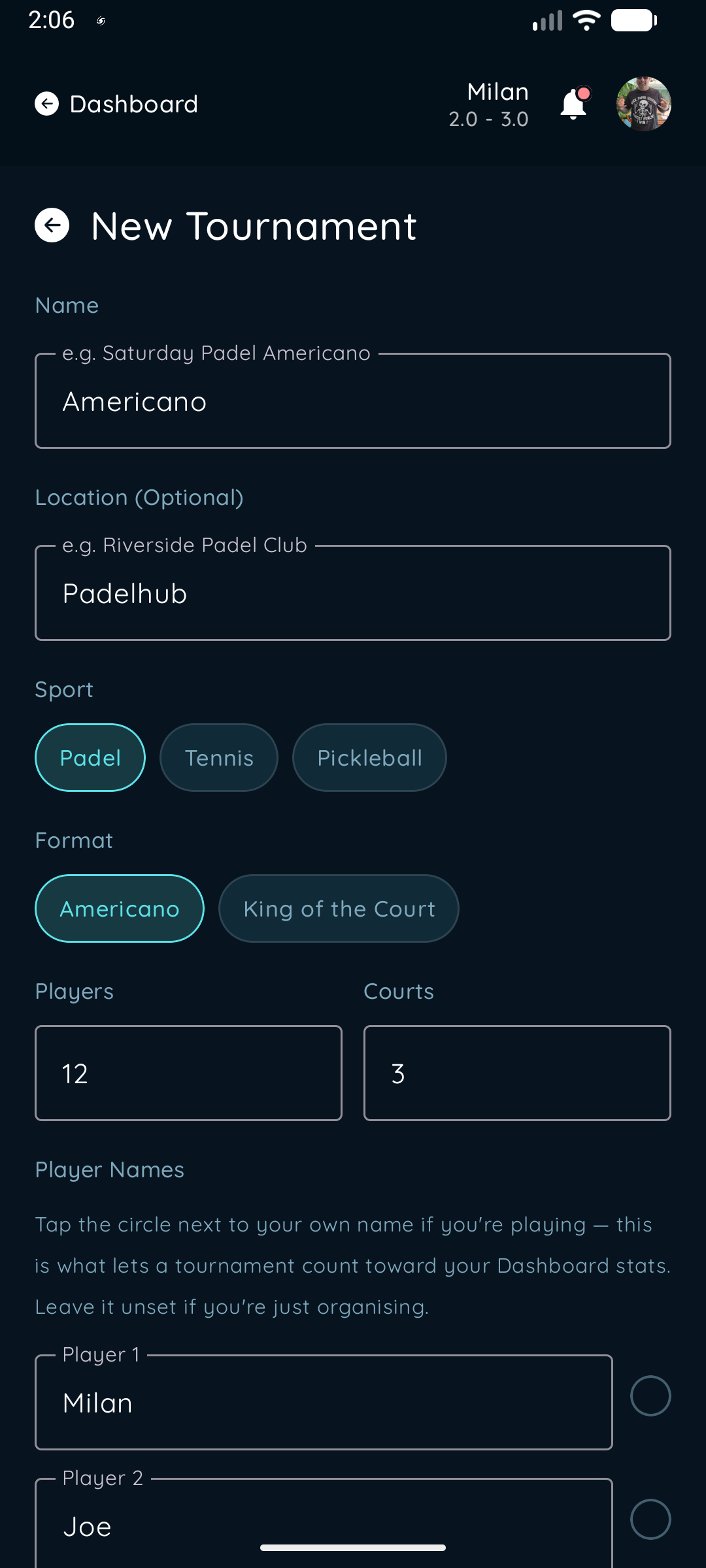 PointSyn tournament round and standings